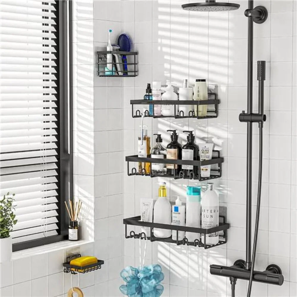 Adhesive Shower Caddy Organizer Shelves Rack - 5 Pack Corner Bathroom